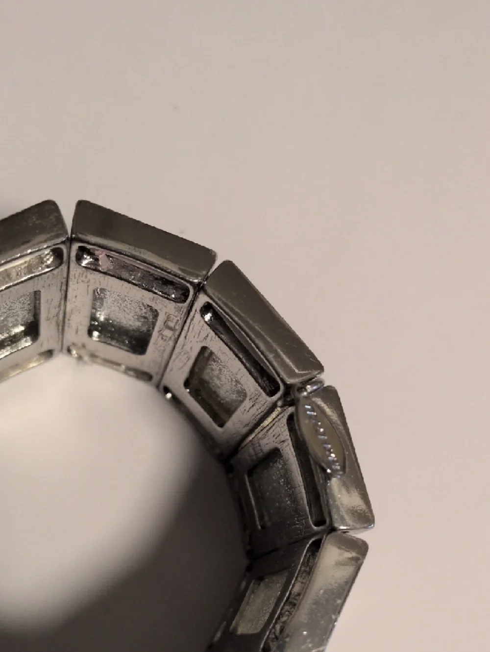 Traci Lynn Silver Tone Stretch Bracelet Band with Glitter‎ Panels